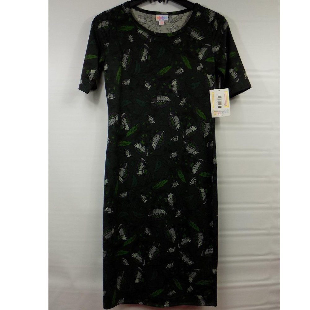 LuLaRoe Julia Flower and Leaf Dress Size XS NWT